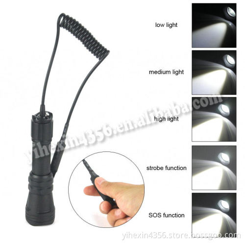 Boruit Most Power Aluminum Cree LED Tactical Flashlight With Rat Tail